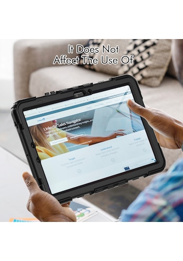 Samsung Galaxy Uyumlu Tab S9 Fe Sm-x510 Sm-x516b Pc+silikon Kılıf Kickstand Tablet Kılıfı Pet Ekran Koruyucu Ve El Kayışı