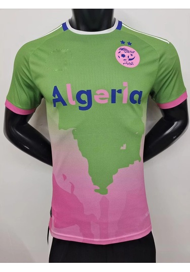 Snapbuy 24-25 Cezayir Özel Futbol Forması 3d Baskılı Kısa Kollu Tişört - Erkek Ve Kadıngökyüzü Mavi Gökyüzü Mavi