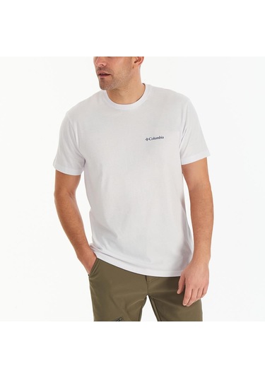 Columbia Cs0282 Csc M Basic Sm Logo Brushed Ss Tee Erkek T Shirt 26722 Beyaz