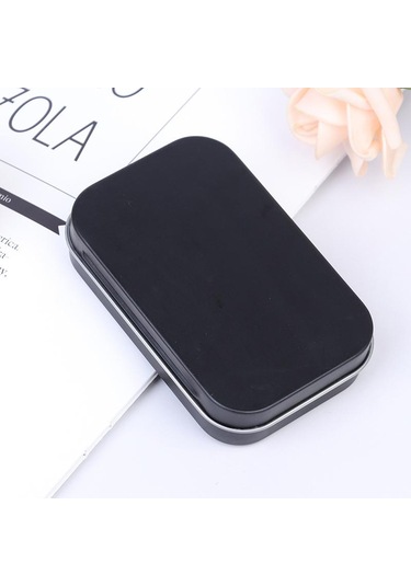 Hayatta Kalma Kiti Teneke Küçük Boş Metal Teneke Kapaklı Saklama Kutusu Kasa Düzenleyici Para Madeni Para Şeker Anahtar Siyah