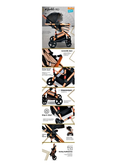 Baby Home Single-to Travel Sistem Bebek Arabası + Nanny Oyun Parkı Yatak Beşik