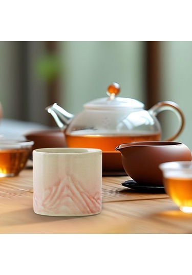 Dolıty Porselen Çay Kupası Boyalı Yaprak Ev Kırmızı Kırmızı