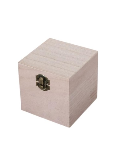 Depolama Tutucu Retro Tarzı Kapaklı Tasarım Kare Şekilli Ahşap Vintage Takı Küçük Öğeler İçin Saklama Kutusu Natural