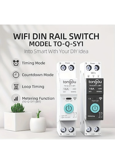 Motion003 1 Adet Tuya Wifi Akıllı Anahtar Kesici 25a Beyaz Kablosuz Uzaktan Kumanda Akıllı