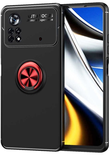 Xiaomi Poco M4 Pro 4G Kılıf Zore Ravel Yüzüklü Silikon Kılıf