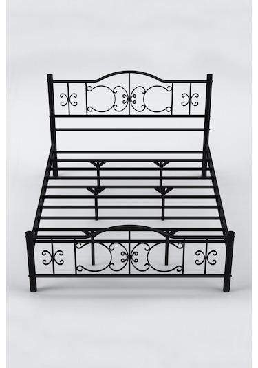 Aksviva Pero Çift Kişilik Ferforje Metal Karyola Siyah