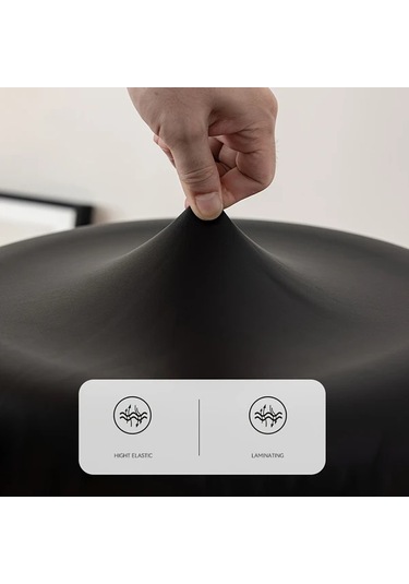 Elmpaly Siyah Esnek Deri Tabure Kılıfı - Dayanıklı, Kolay Temizlenir, Oturma Odası Ofis Siyah