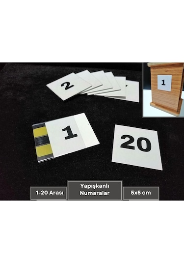 Şeffaf Etiket Yapışkanlı İsimlik Etiketlik Ve 1-20 Arası Numaralar Peçetelik