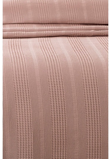 Tek Kişilik Kopanaki Dantelli Waffle Pike-160x230 Cm Gulkurusu Gül Kurusu