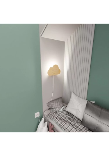 Simaavize Çocuk Şarjlı Aplik/gece Lambası - Gün Işığı Bulut Ahşap