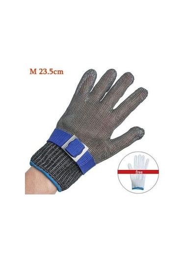 Novahub Kesilmeye Dayanıklı Bıçaklanmaya Dayanıklı Eldiven Paslanmaz Çelik Metal Örgü Kasap Güvenlik Eldivenleri - Xl
