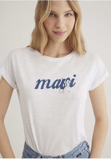 Mavi - Mavi Logo Baskılı Beyaz Tişört 166422-620 Beyaz