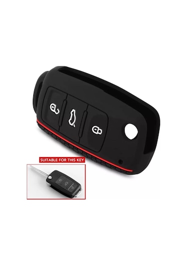 Volkswagen Polo Golf Jetta Passat Scirocco Caddy Amorak Tıguan Anahtar Kılıf Siyah