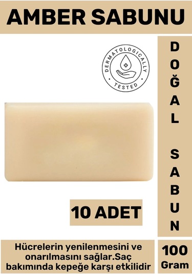 Doğal Güzel Kokulu Yenileyici Onarıcı Kepeğe Karşı Etkili Saç Güçlendirici Amber Sabunu 10 Adet