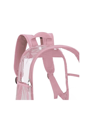 Homyl Şeffaf Sırt Çantası Pvc Mini Dayanıklı Gizli Sakli Pembe