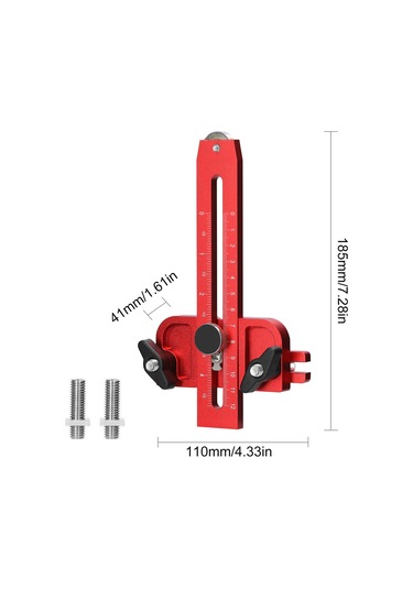 Maiyame Alüminyum Ahşap Kesim Konumlandırıcı, Çift Ölçekli 0-120mm/0-4,5 İnç Ve Rulmanlı, 3/4x3/8 İle 3/8x1/4 İnç T-slot Uyumlu, Testere Ve Freze İçin