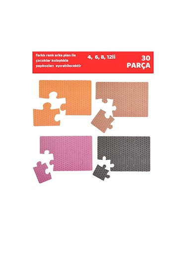 Doerkids Kademeli Taşıtlar Puzzle Eğitici Puzzle 30 Parça 4 In 1