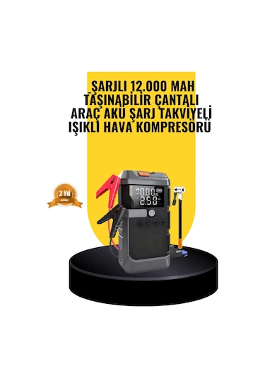 Işıklı Hava Kompresörlü Taşınabilir Akü Takviye Ünitesi
