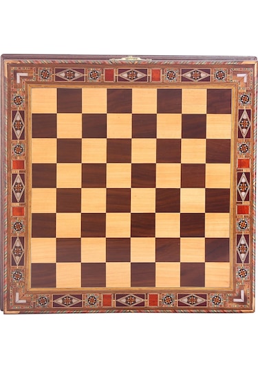 Metal Mısır Satranç Takımı Parlak Ve El Yapımı Masif Ahşap Sandık