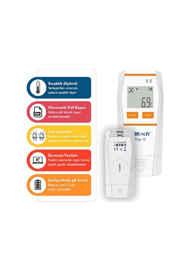Elitech Hassas Sıcaklık Kayıt Cihazı Otomatik Rapor Datalogger Tlog10 Thr378