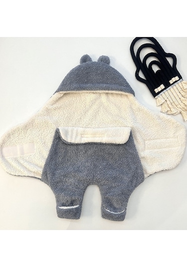 Rokeff Wellsoft Dış Kundak 0-6 Ay Gri-Krem Gri - Krem