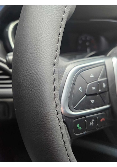 Direksiyon Kılıfı Siyah Geçmeli Tüm Araba Taksi Minibüse Uygun 37-42cm Siyah