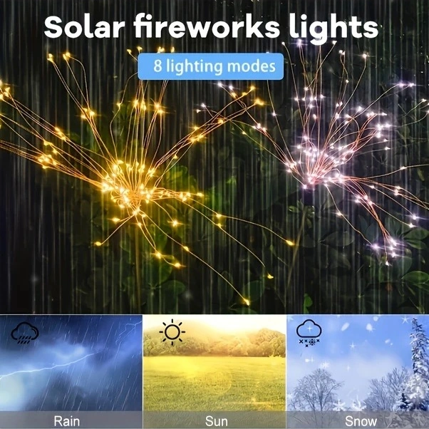 Trendooze Güneş Enerjili Bahçe Işıkları, 150 Led, Solar Ateşböceği Dekorasyon