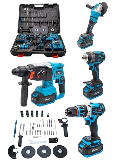 Börth BRTH0007 Hilti + Taşlama + Somun Sıkma + Matkap Akülü 4'lü Set