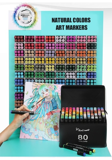 Aubyhe 12 Renkli Alkollü Sanat Marker Seti - İki Uçlu, Hızlı Kuruyan, Düşük Koku - Plastik, Ahşap, Metal Üzerinde Kullanılabilir Diğer