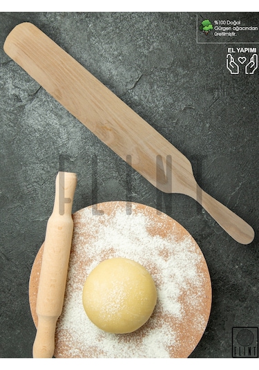 Gürgen Ağacı El Yapımı Tahta Ahşap Servis Spatula Çevirgeç 45 Cm