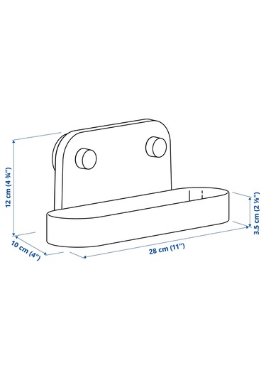 Ikea Öbonäs Vantuzlu Duvar Rafı, Gri-bej, 28 Cm Bej