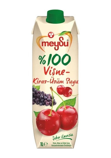 Meysu %100 Vişne Kiraz Üzüm Suyu 1 Lt X 6 Adet