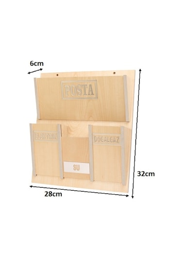 Ahşap Ortak Fatura Ve Posta Kutusu 2 Renk Ceviz Akça (417079355)