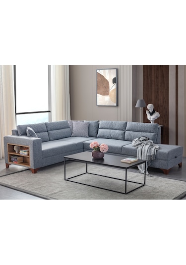 Eymense Tloft Köşe Koltuk Takımı Gri Sağ Köşe