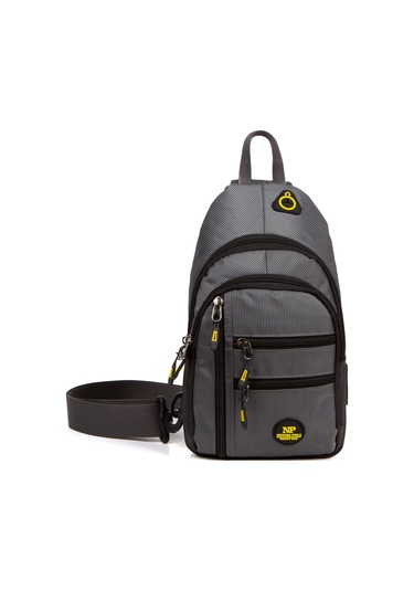 Newish Polo Erkek Kumaş Usb Kulaklık Çıkışlı Bodybag Göğüs Ve Omuz Çantası New172 - Gri