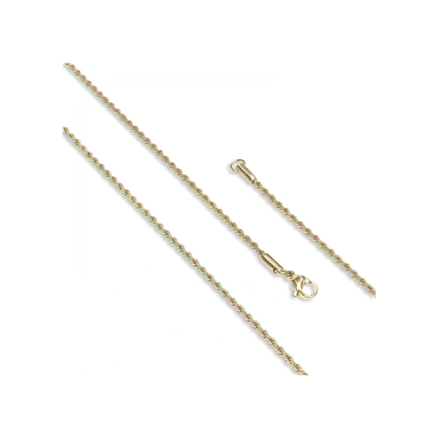 Moncuk Design Sarmal Halat Çelik Kolye 2mm 3351cek023 Sarı