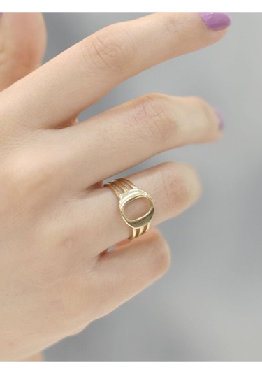 14 Ayar Altın Kaburga O Harfli Yüzük