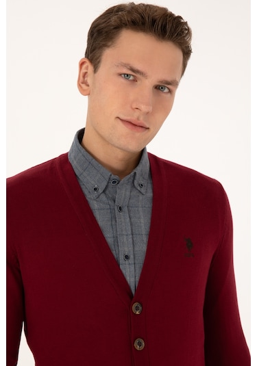 U.s. Polo Assn. Erkek Bordo Hırka Triko 50313702-vr014 Bordo