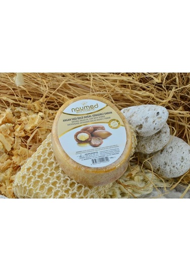 Argan Yağı Özlü Batık Ve Çilek Bacak Onarımına Yardımcı Doğal Süngerli Sabun 130gr Argan Yağı