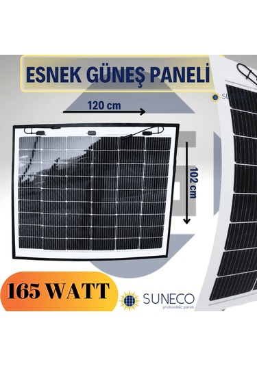 165 Watt Yarı Esnek Güneş Paneli Half Cut Monokristal Solar Güneş