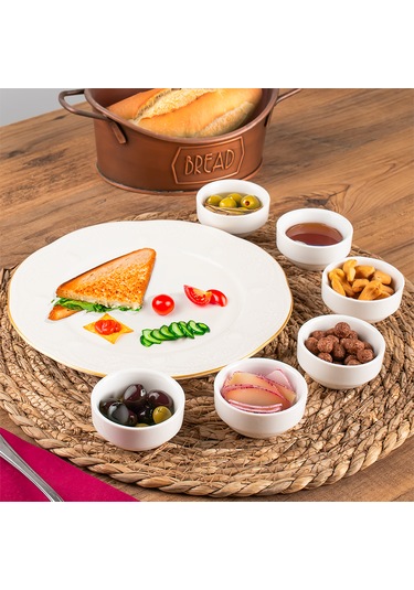 Porsima Bone 15688 6 Lı Sunumluk Kase Mini Sosluk Çerezlik Kase