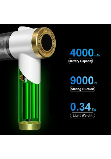 Xiyyadms "120w Kablosuz Led Aydınlatmalı Katlanabilir El Süpürgesi - 9000pa Güçlü Emiş, Araç Ve Ev Kullanımı İçin"