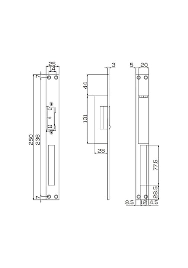 Kale KD012/10-211 Elektrikli Kapı Karşılığı (Paslanmaz Aynalı)