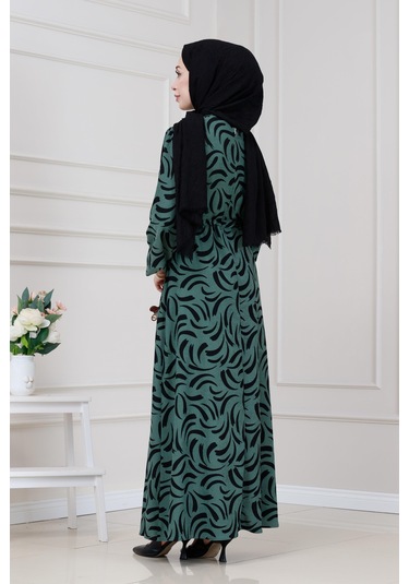 Beli Tünelli Karin Elbise-zümrüt Yeşili-5332 Zümrüt Yeşili