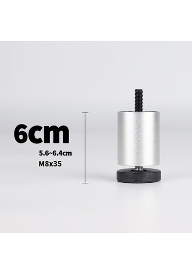 Suntek Magideal 4 Adet Alüminyum Alaşımlı Mobilya Gümüş-6cm