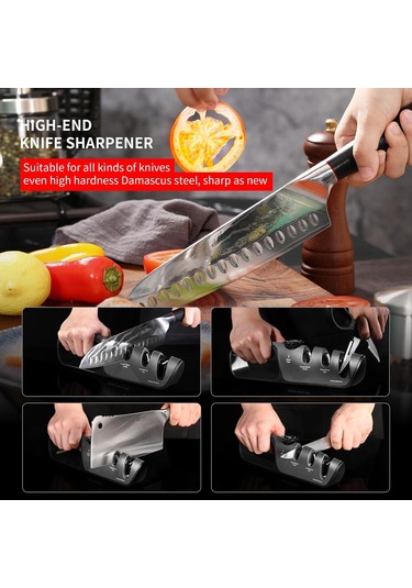 Lmetjma Ayarlanabilir Açılı Bıçak Bileyici 3 Aşamalı El Tipi Manuel Bileyici Profesyonel Bıçak Makas Bileyici Taşı Jt287