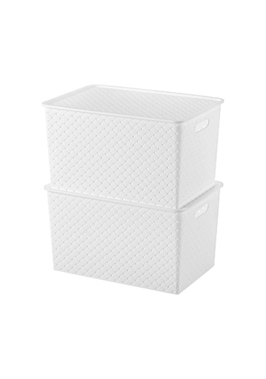 El Casa Kapaklı Saklama Sepeti 2'li, 14 Lt 28910634 Beyaz