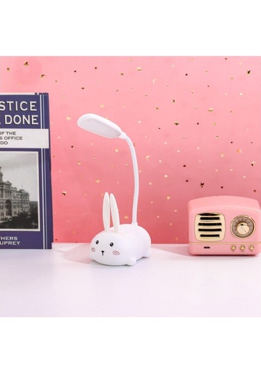Akrobatik Şarjlı Tavşan Masa Lambası Beyaz