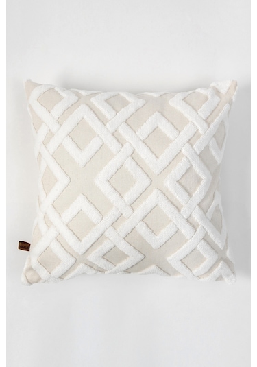 Hamur Jakarlı Kırlent 43 x 43 CM Mila Ekru