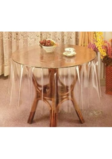 Şeffaf Masa Örtüsü Pvc Yuvarlak 0.18Mm